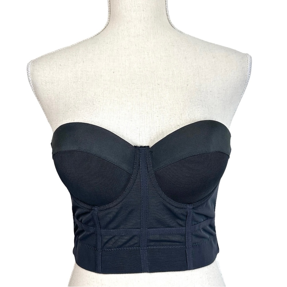 Black Mesh Corset Bustier Bra Size S Goth Lingerie Punk Witchy Grunge Alt